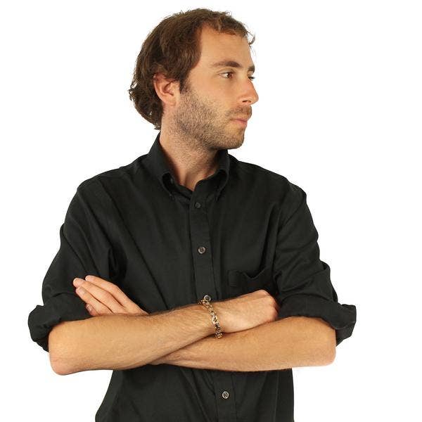 West Coast Jewelry - Vente Bracelets maillon et chaîne - Bracelet à chaîne byzantine en acier inoxydable bicolore5