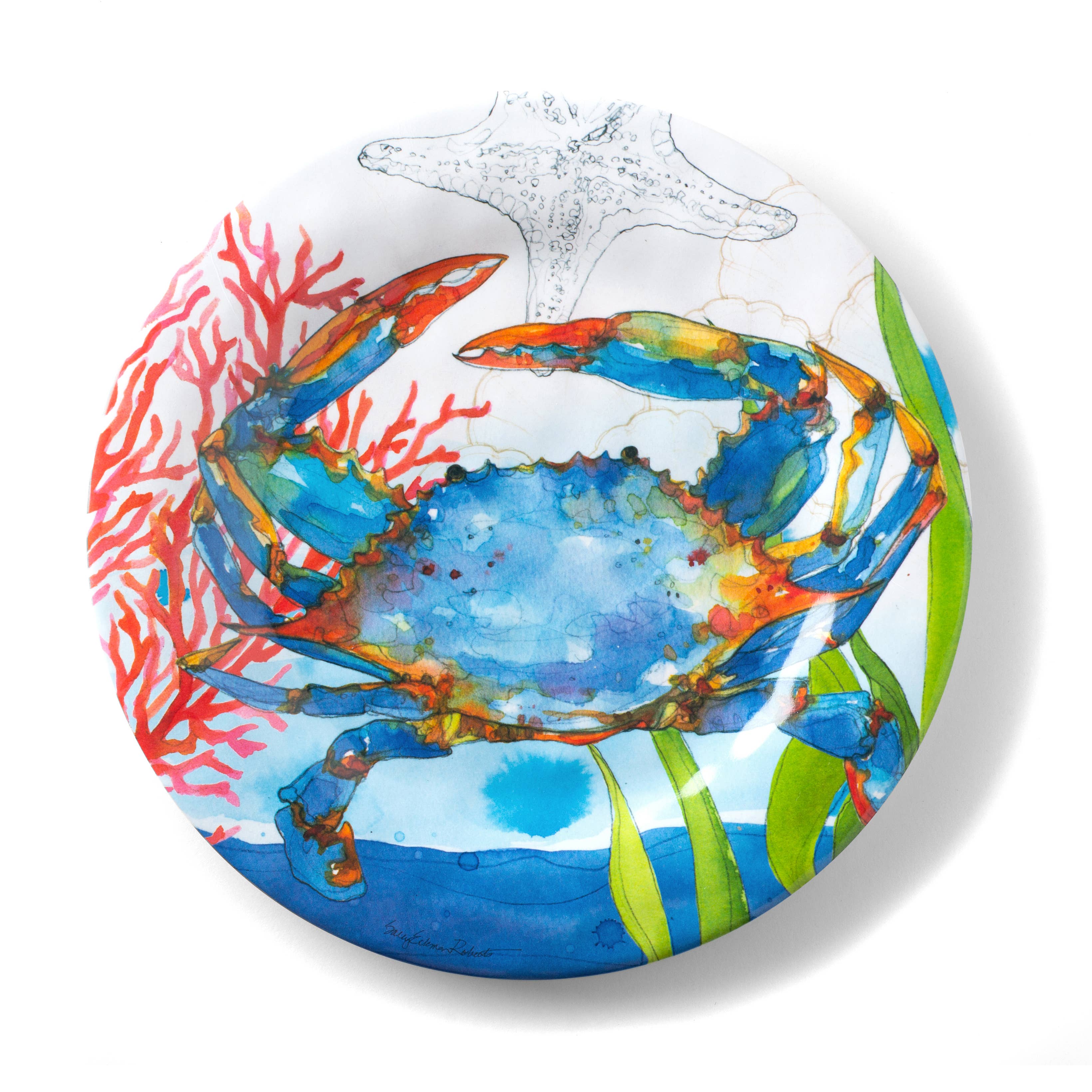 Bamboo Table - Wholesale Salad Plate - Oceana Coastal Crab Bamboo Salad Appetizer Plate7