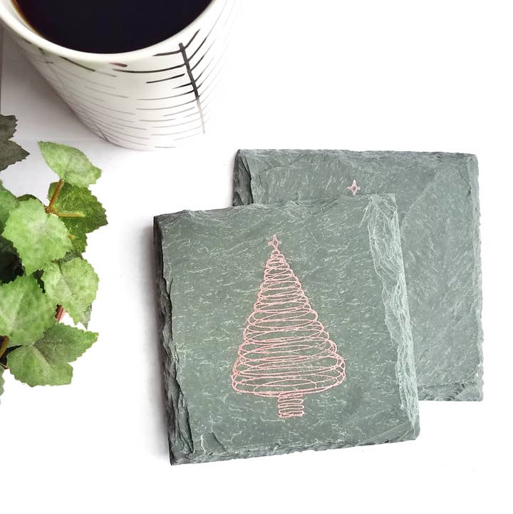 Cheers Ink - Wholesale Coasters - Christmas Tree Slate Coaster4