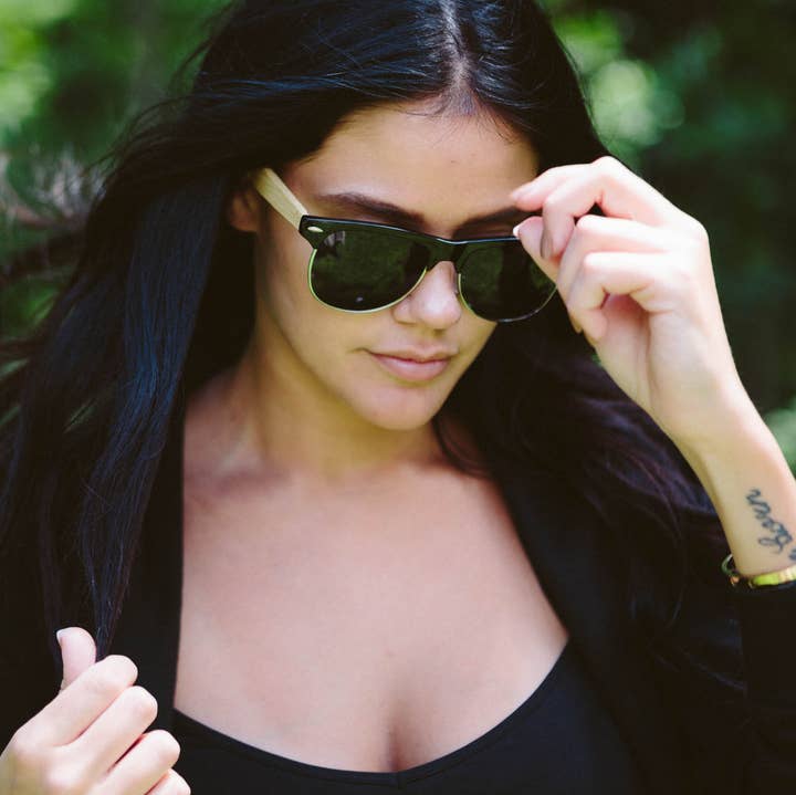 Real Wood Sunglasses - Mens & Women's Ebony Wood RetroShade for wholesale by WUDN Handcrafted