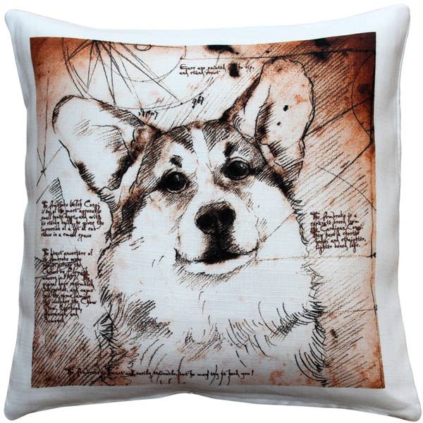 Pillow Decor - Wholesale Throw/Decorative Pillow - 17" x 17" Leonardo Pembroke Welsh Corgi Dog Pillow