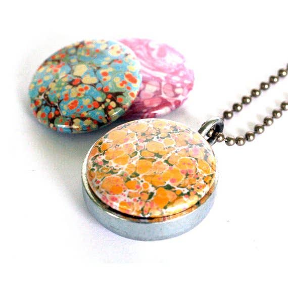 Polarity - Wholesale Locket Necklace - Marble Locket Necklace2