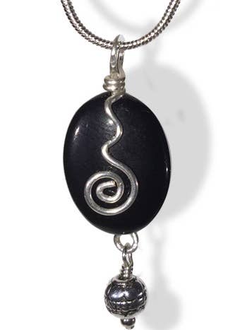 Arabesque Anhänger - Schwarzer Onyx & Silber für den Großhandel von LeDanse Limited Edition Jewelry