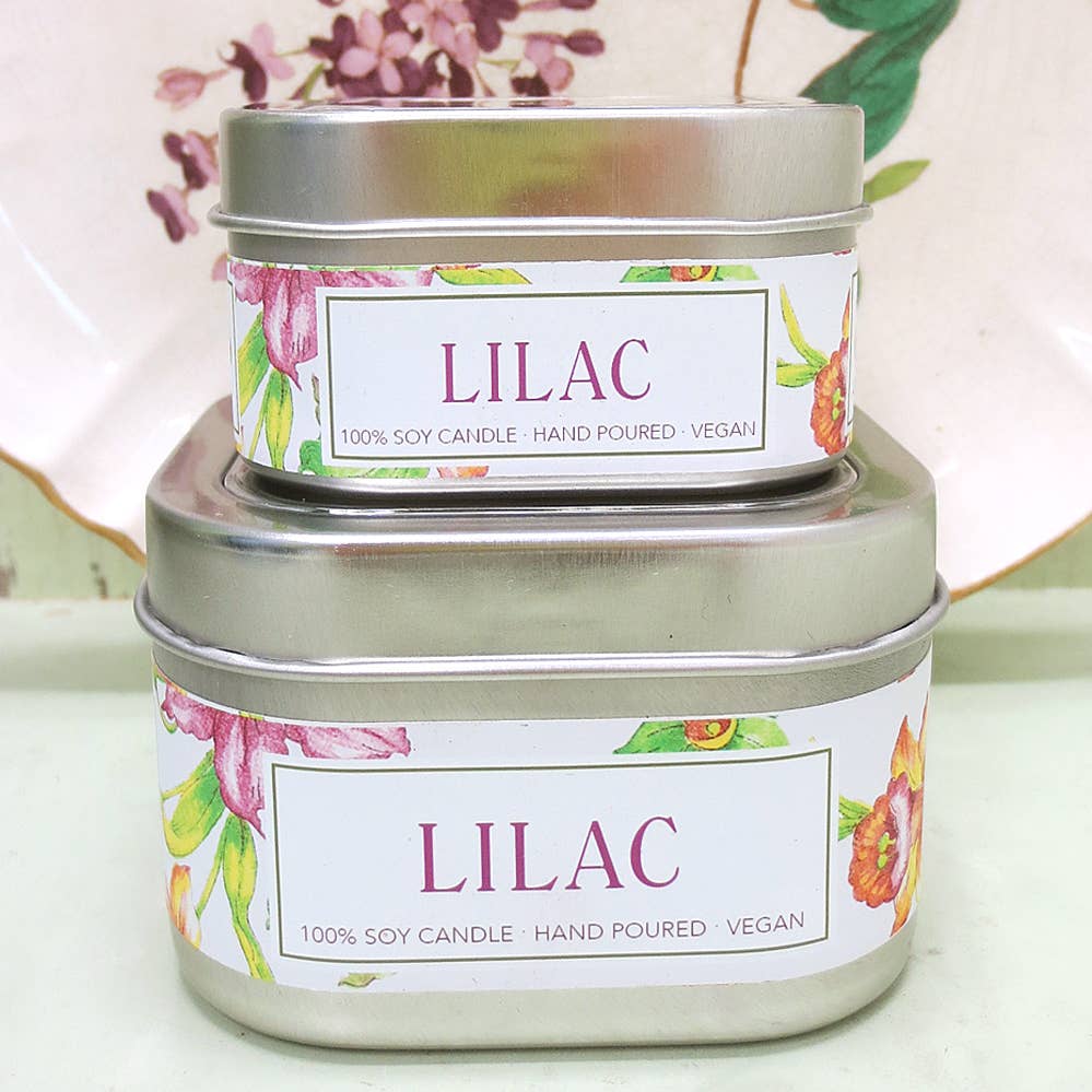 Green Daffodil Bath & Body - Wholesale Jar/Filled Candle - Lilac Soy Candle in Large Tin- Spring Floral2