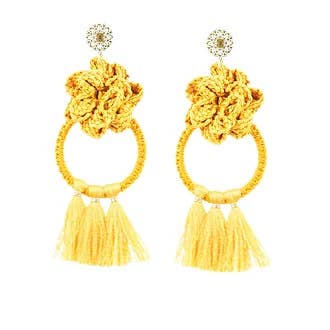 Mustard Tassel Earrings for wholesale by NARA HANDMADE JEWELRY