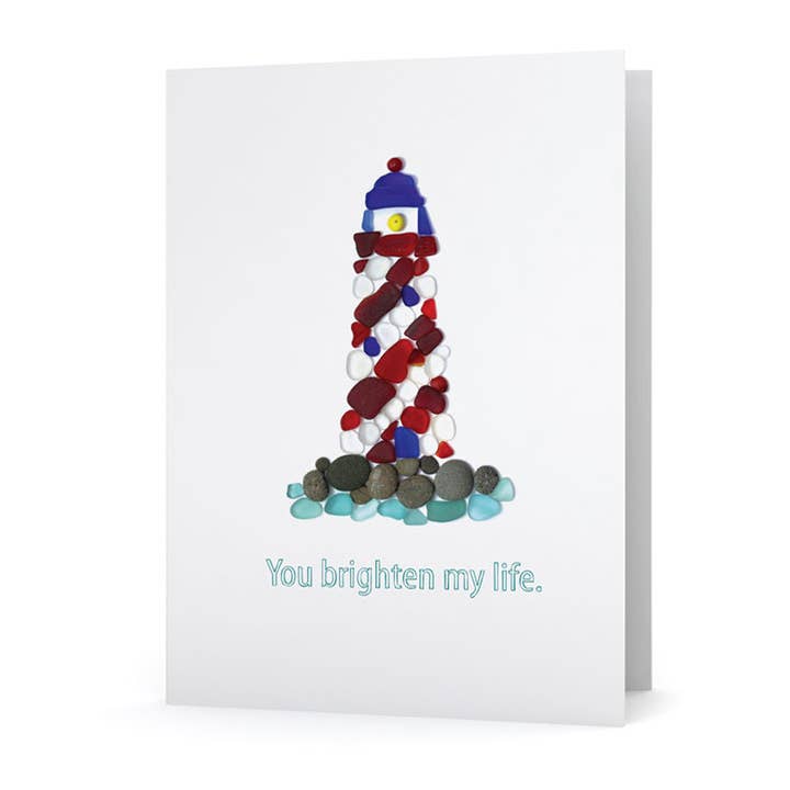 Sea Glas fyr du lysa upp mitt liv kort för wholesale av Beachcombing / Etched by the Sea