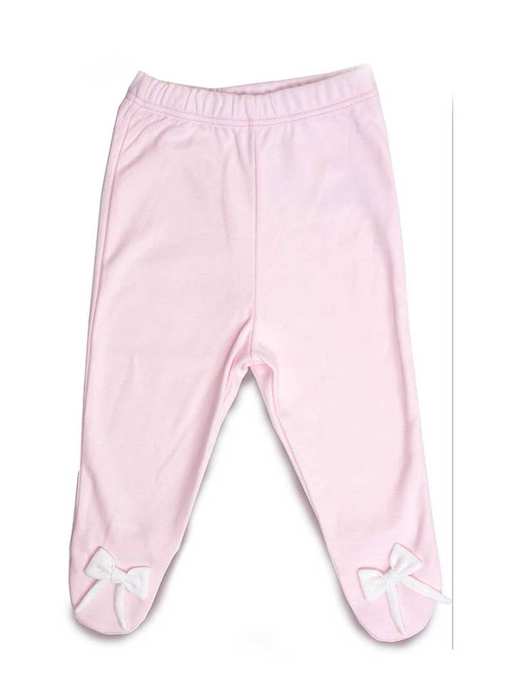 Pantalon Pima Coton Rose avec noeuds blancs Pima Coton pour la vente par Patucos