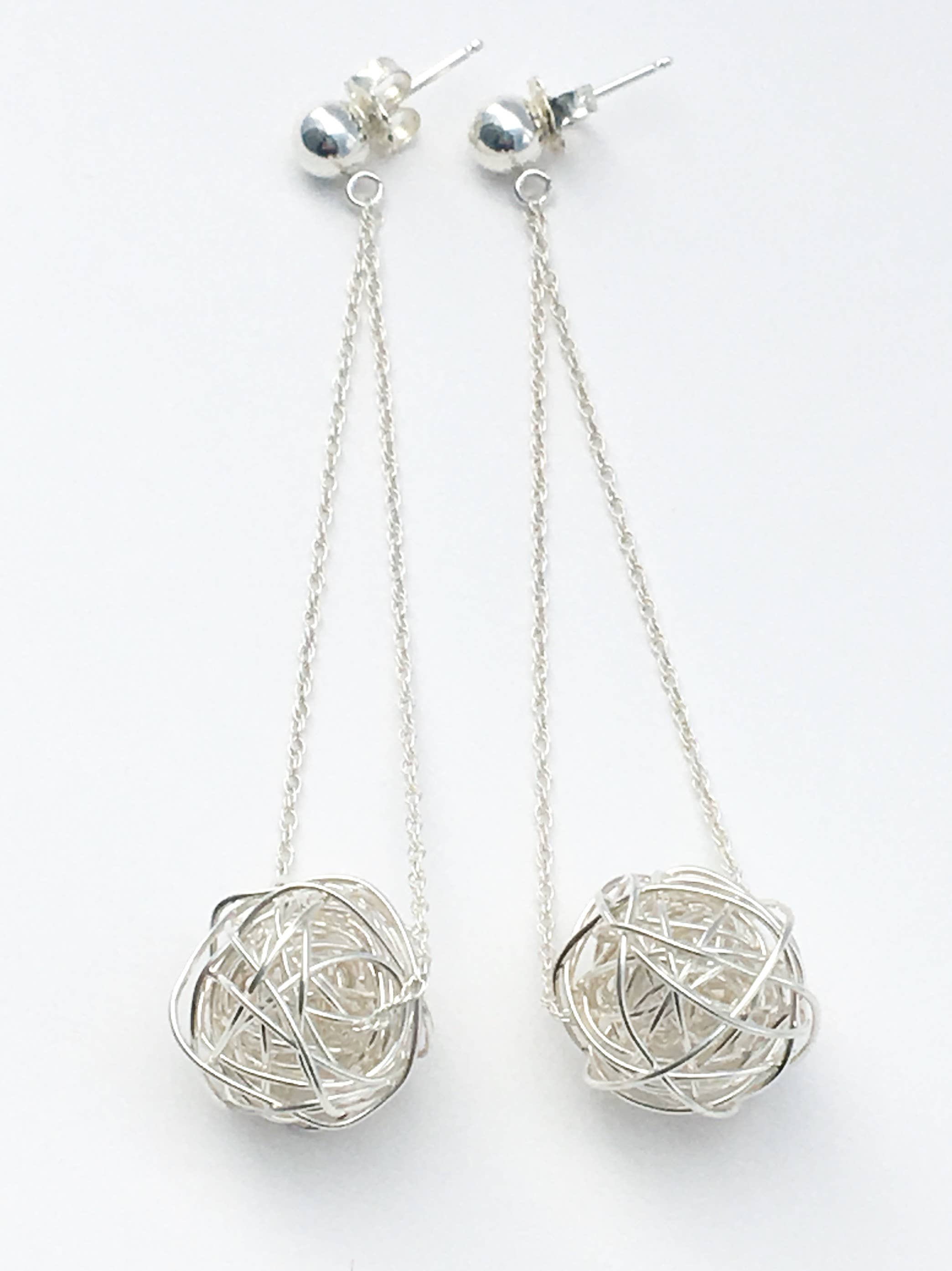 Silverthread Designs - Wholesale Dangle Earrings - Long Silver Drops on Sterling Silver Posts2