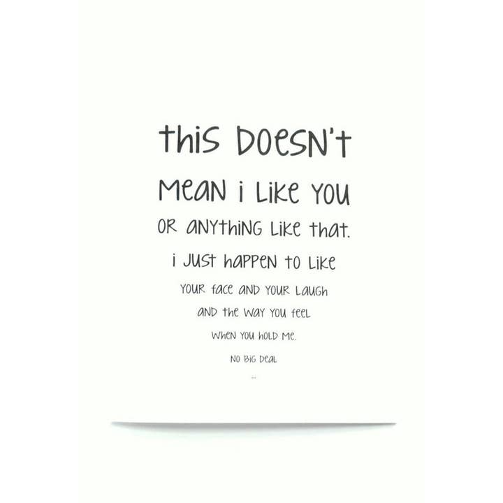 Ally Elle Cards - Wholesale Love Card - This Doesn't Mean I Like You1