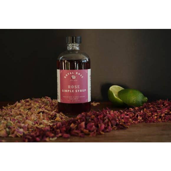Royal Rose Syrups - Wholesale Cocktail Mix/Syrup - Rose Organic Simple Syrup 8oz3