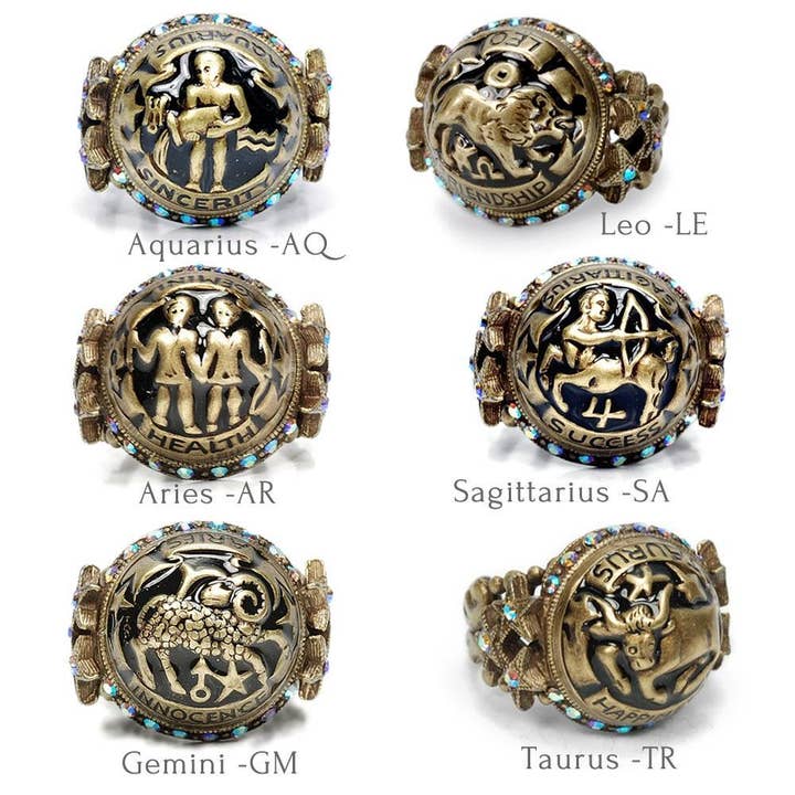 Zodiac Rings - Bronze for wholesale by Sweet Romance Jewelry