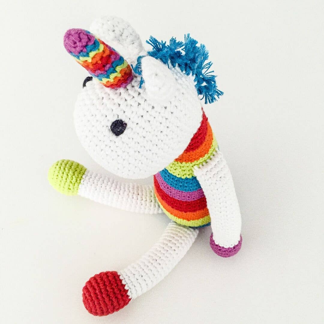 Pebble - Wholesale Stuffed/Plush Toy - Kids & Baby - Magical Rainbow Unicorn Rattle – Fine Motor & Sensory Toy1