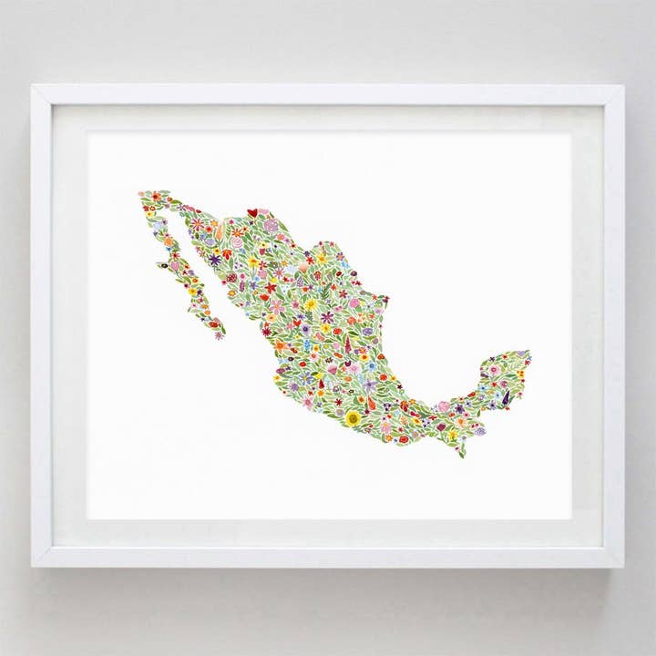 Mexico Floral Watercolor Print for wholesale by Carly Rae Studio