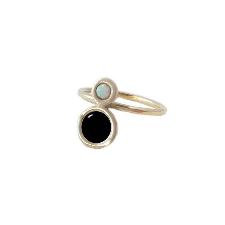 Mini Orbit Ring with Black Onyx for wholesale by Therese Kuempel Jewelry