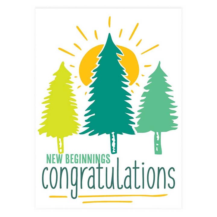 New Beginnings Trees Greeting Card for wholesale by Potluck Press
