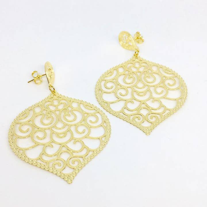 Boucles d'oreilles en or indien 18 carats GL pour la vente par Donna Italiana