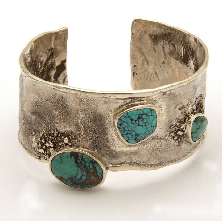 Ladies Statement  Reticulated cuff with stone series for wholesale by Tamara Kelly Designs