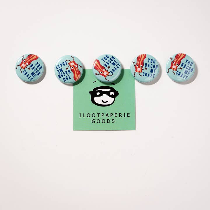Bacon Button for wholesale by ILOOTPAPERIE
