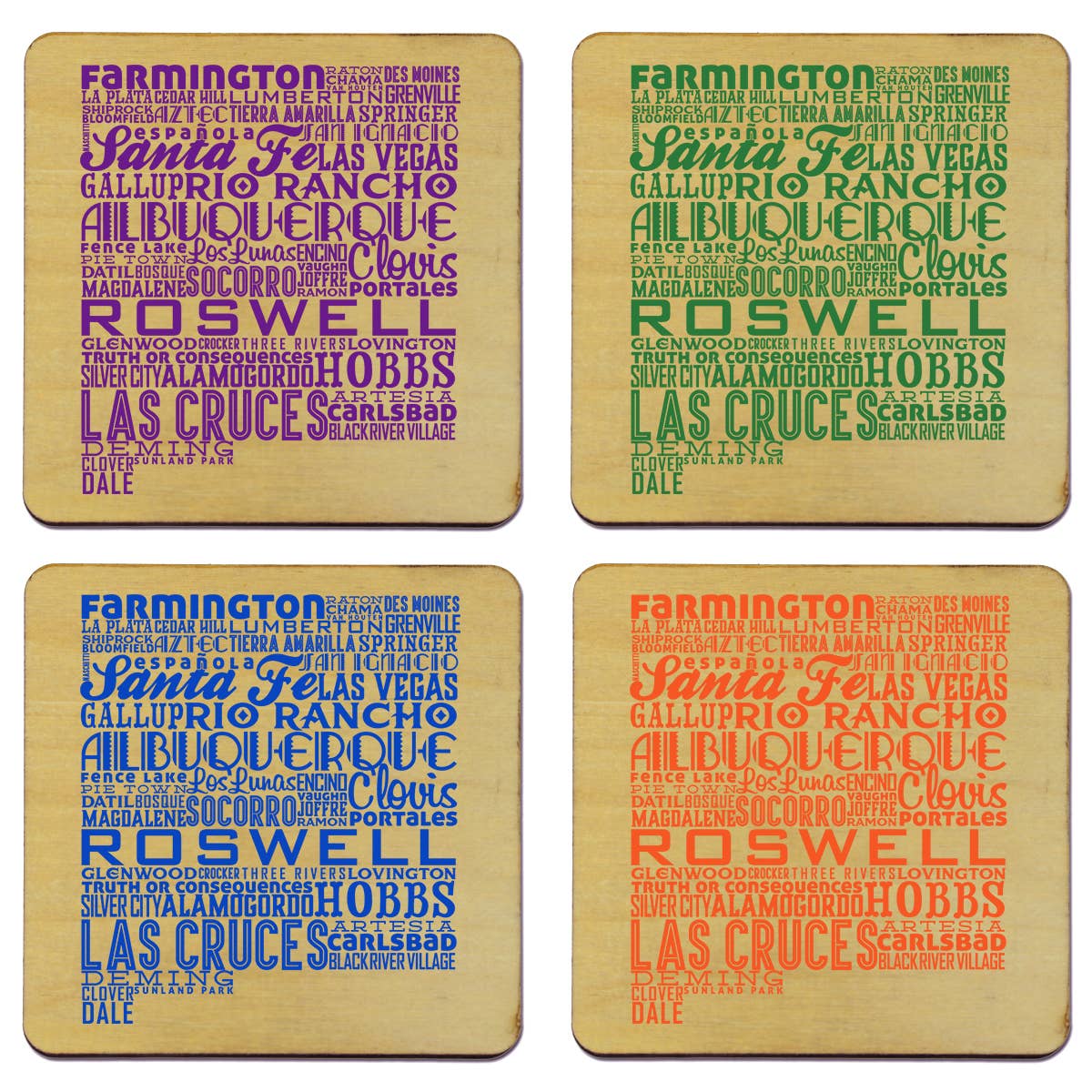 Torched Products - Wholesale Coasters - State Typography Coaster- Set of 433