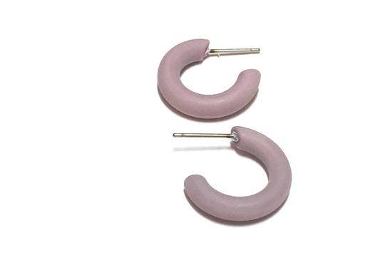 Leetie Lovendale - Wholesale Hoop Earrings - Lavender Matte Tiny Tube Hoop Earrings0