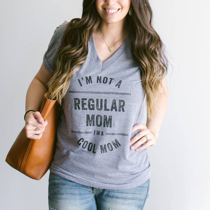 Gladfolk - Wholesale Screen Printed T-Shirt - Women's - I'm Not A Regular Mom, I'm A Cool Mom Adult Tee
• Gray