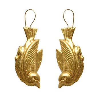 Golden Bird Earrings for wholesale by We Dream in Colour