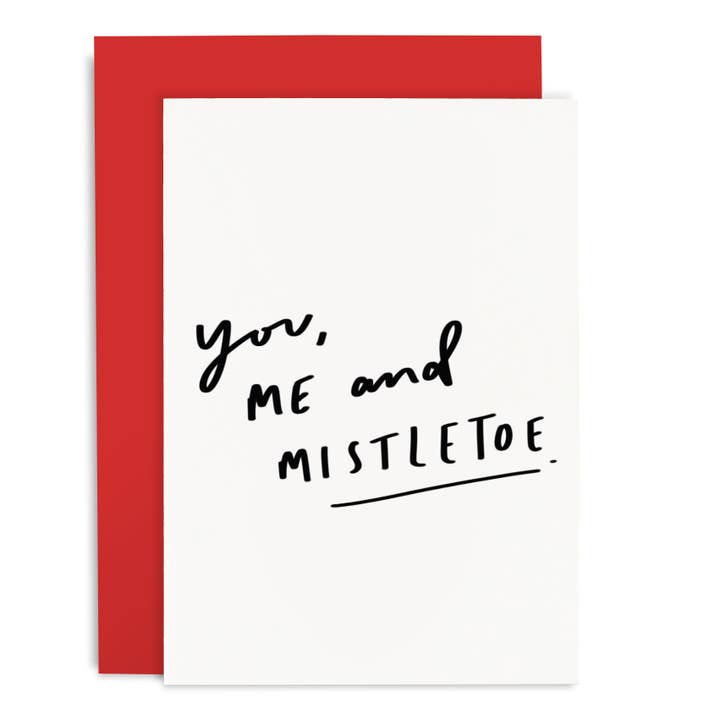 Mistletoe Red Christmas/Holiday Card for wholesale by Old English Company