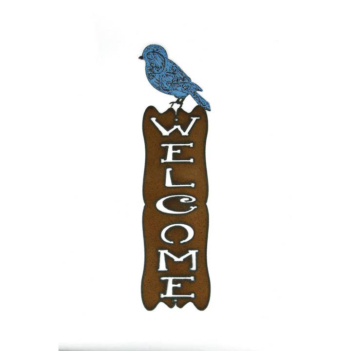 Whimsies – wholesale Utomhusskylt – Bird Welcome Sign Garden Spring naturälskare hållbar USA1