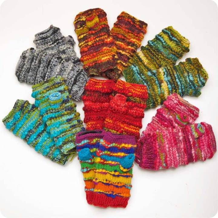 Zig Zag Asian Collection - Wholesale Handschoenen - Dames - Geribbelde vingerloze handschoenen met meerdere strepen5