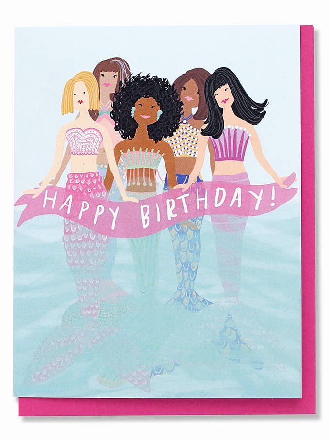 Mermaids Birthday Card for wholesale by Thimblepress