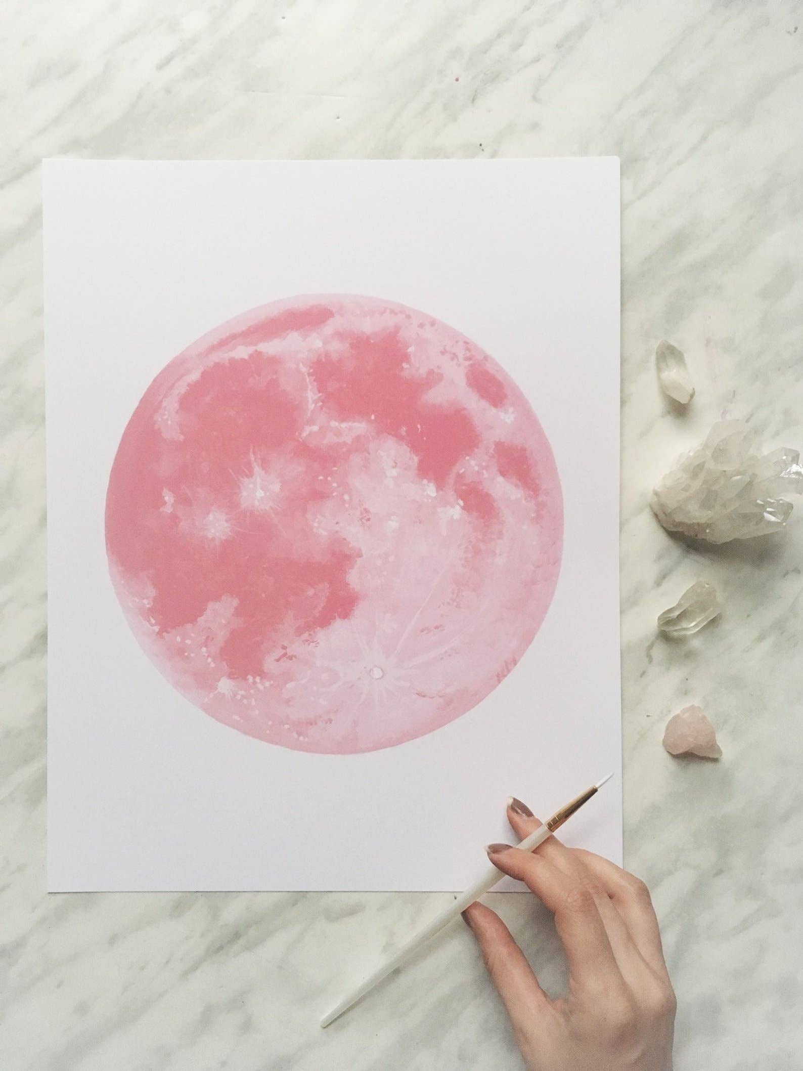 Katelyn Morse Art - Wholesale Art Print - Pink Moon Art Print 11X141