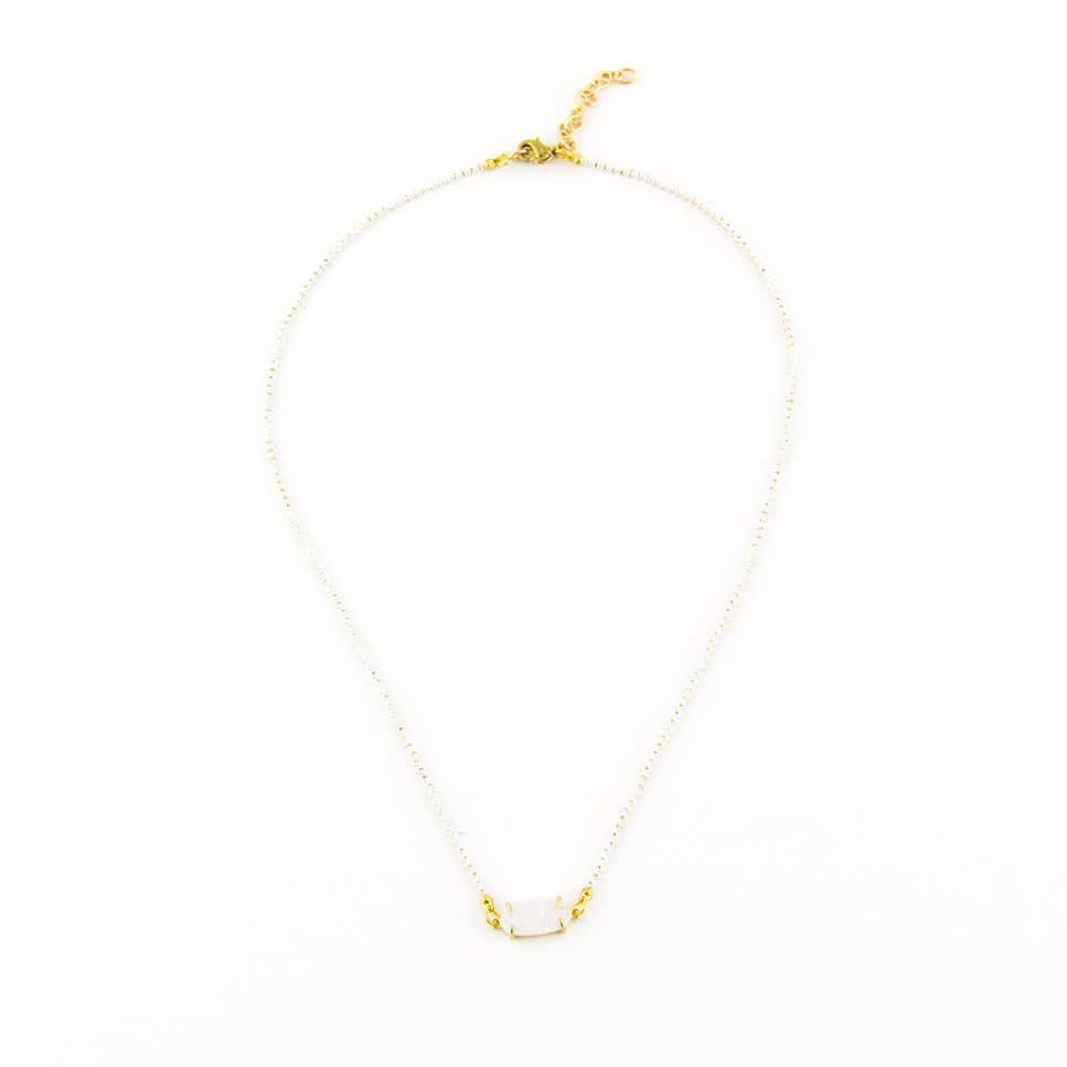 Santore Jewelry Company - Wholesale Pendant/Charm Necklace - Oval Druzy Bezel Necklace1