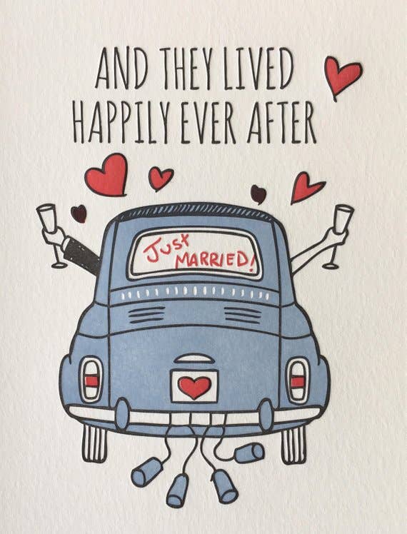 Lucky Bee Press – wholesale Bröllopskort – Lyckligt någonsin efter bruden & brudgummen - brevpresskort2