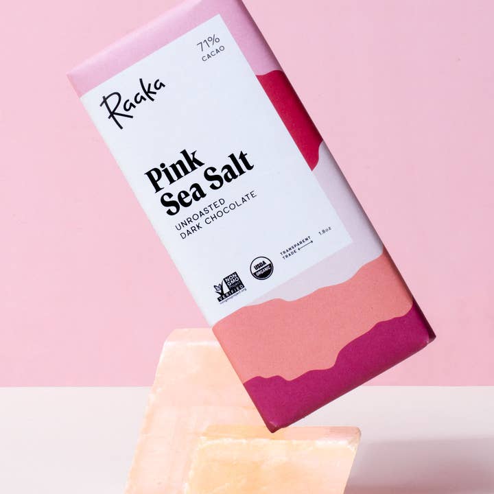 Raaka Chocolate - Wholesale Chocolate Bar - 71% Pink Sea Salt Chocolate Bar2