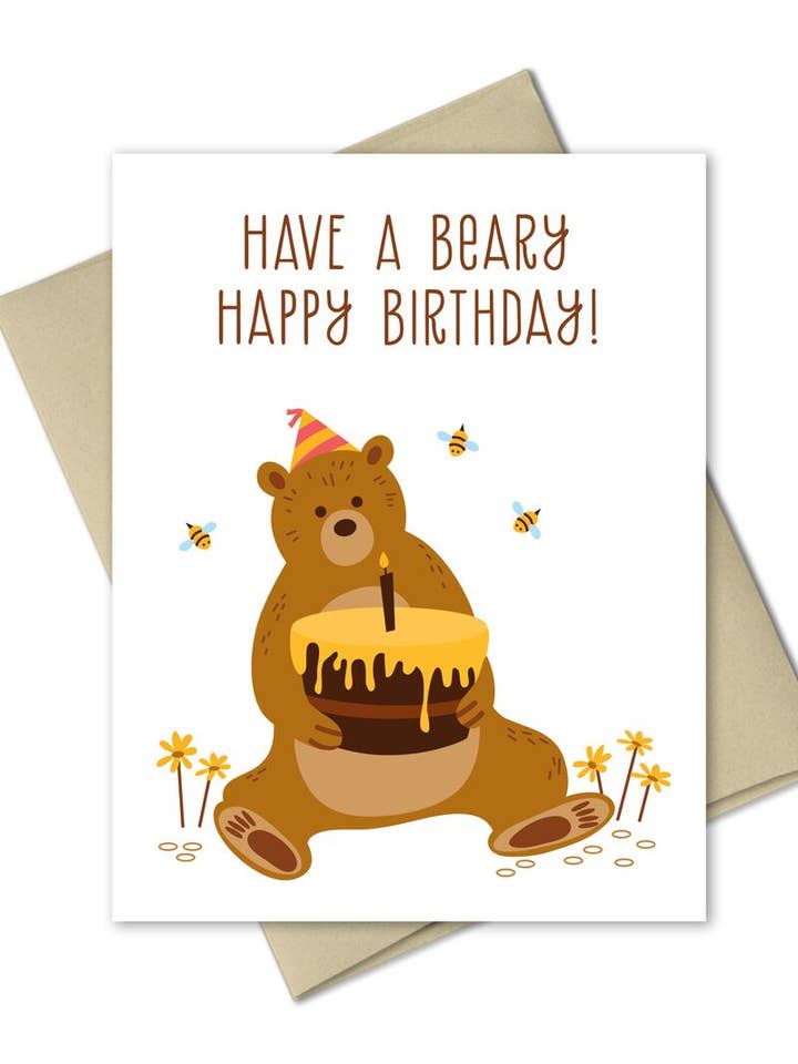 Beary Happy Birthday Card for wholesale by The Imagination Spot
