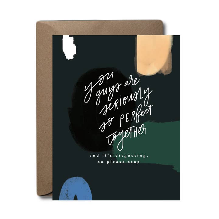 So Perfect, It's Disgusting Wedding Greeting Card for wholesale by Black Lab Studio