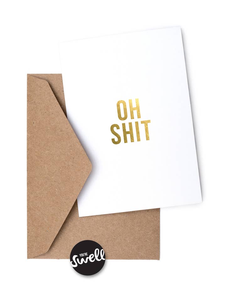 Oh Shit Card for wholesale by Swell Made Co.