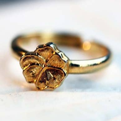 Diament Jewelry - Wholesale Band/Stacked Ring - Gold Flower Ring0