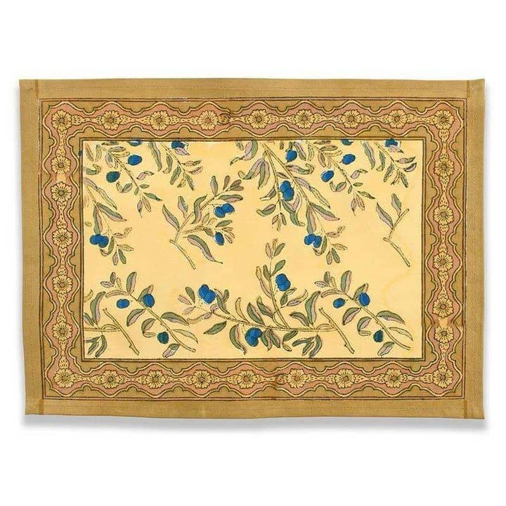Olive Tree Khaki/Blue Placemat - Set of 6 for wholesale by Couleur Nature