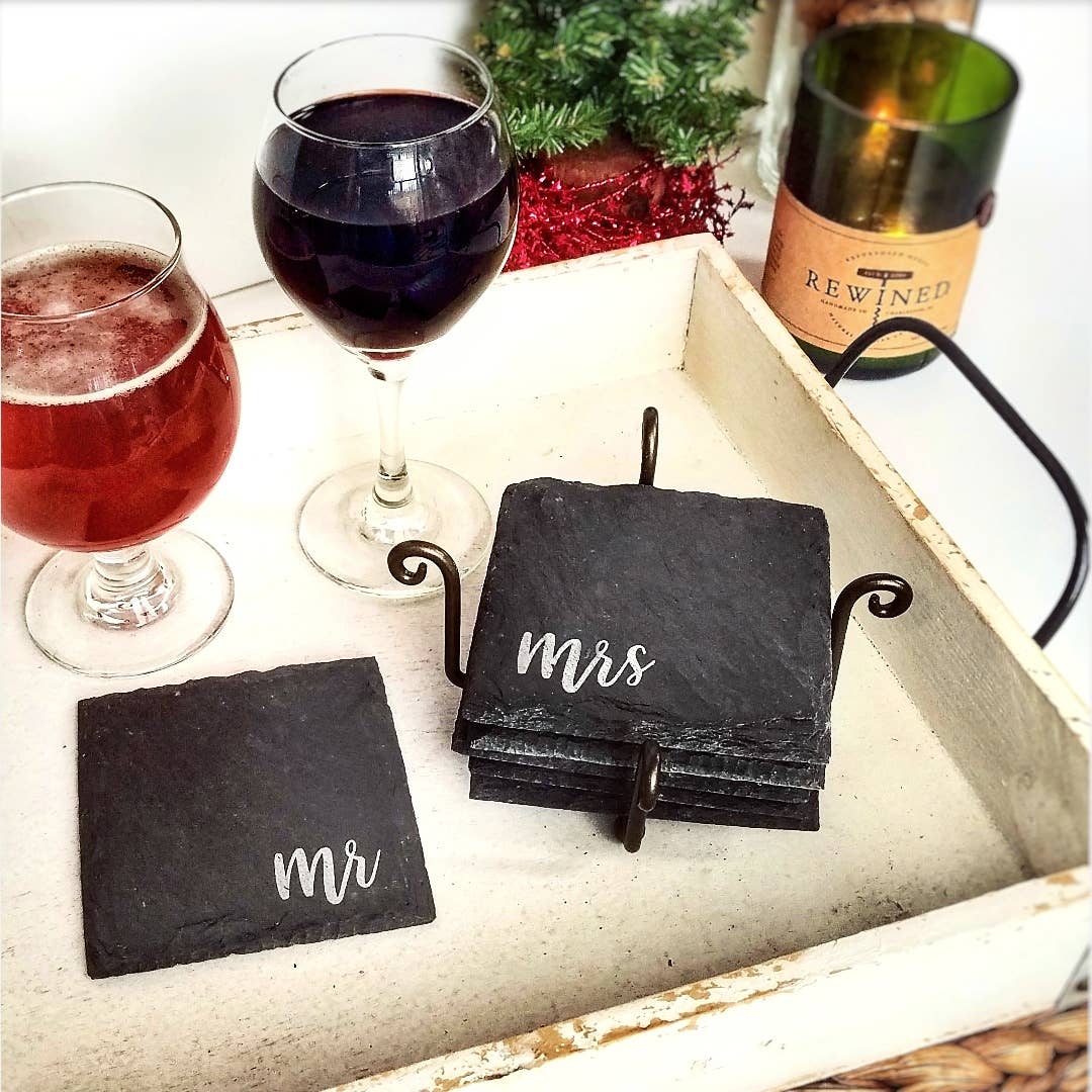 Cheers Ink - Wholesale Coasters - Mr and Mrs Slate Coaster4