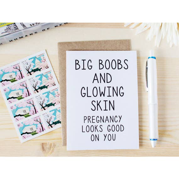 Honest AF Cards – wholesale Baby card – Big Boobs and Glowing Skin Card