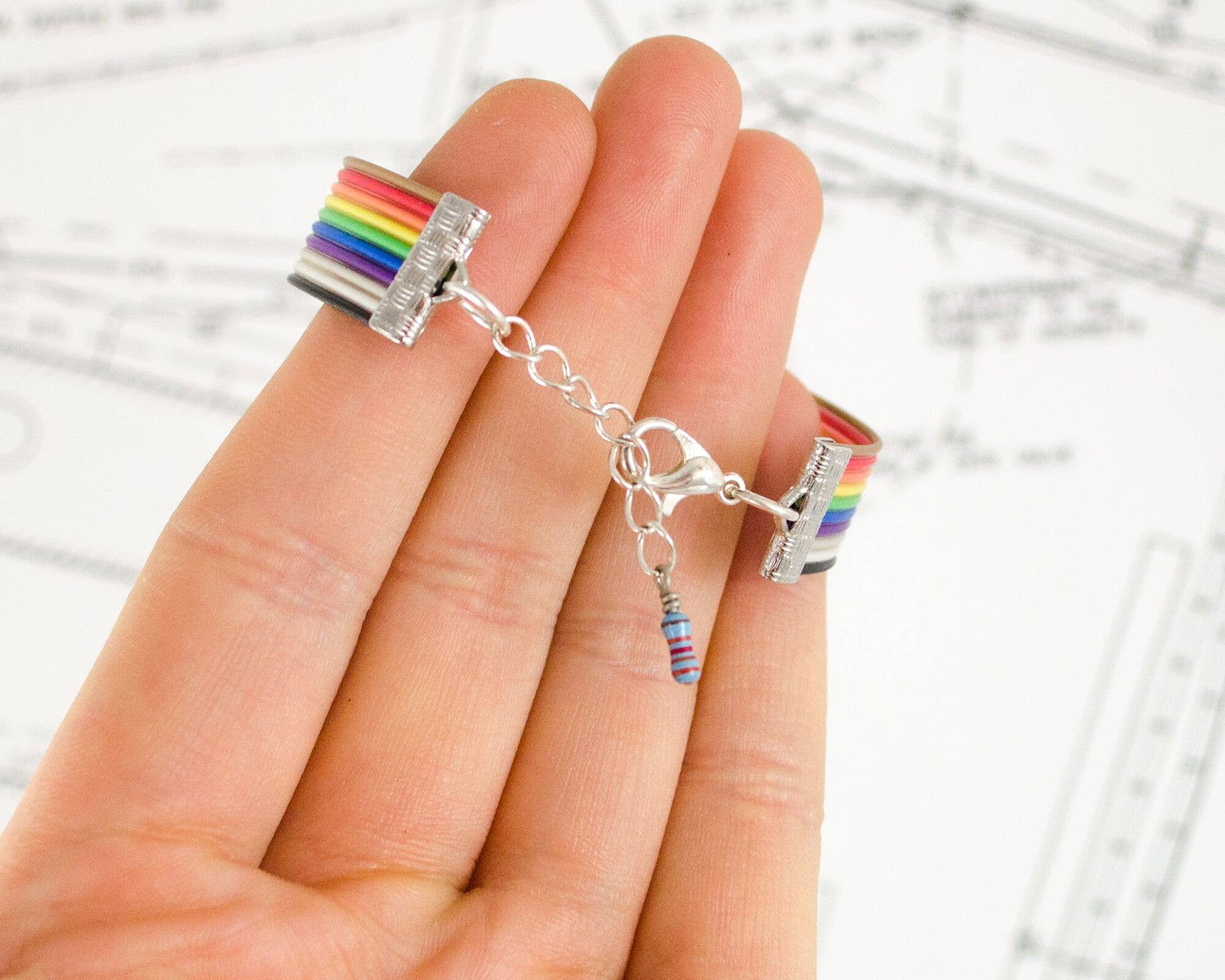 Circuit Breaker Labs - Wholesale Bangle Bracelet - Rainbow Ribbon Cable Bracelet1