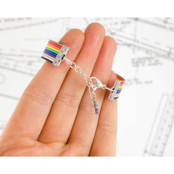 Circuit Breaker Labs - Wholesale Bangle Bracelet - Rainbow Ribbon Cable Bracelet1