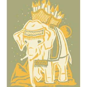 Éléphant avec feux d'artifice - Impression d'art Giclée pour la vente par Furturtle LLC