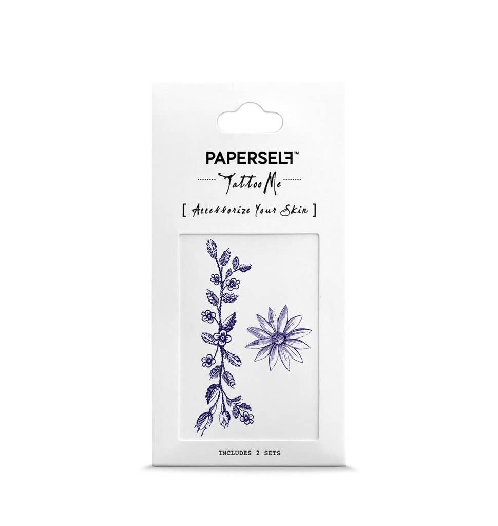 PAPERSELF - Wholesale Temporary Tattoo - Rosy And Daisy - Ring Temporary Tattoos Stickers