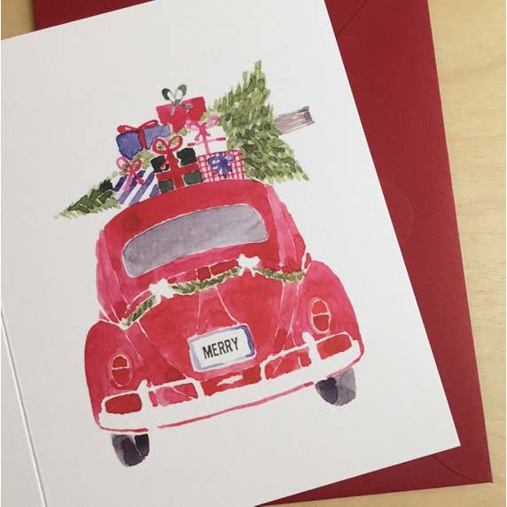 Rachelink Cards & Illustrations - Wholesale Christmas Card - Automobile Holiday Card