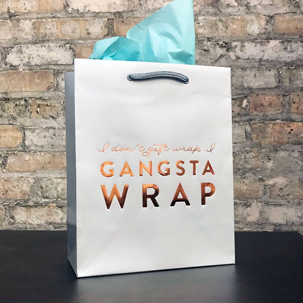 Steel Petal Press - Wholesale Gift Bag - Gangsta Wrap Gift Bag - Metallic Foil-Stamped Gift Bag