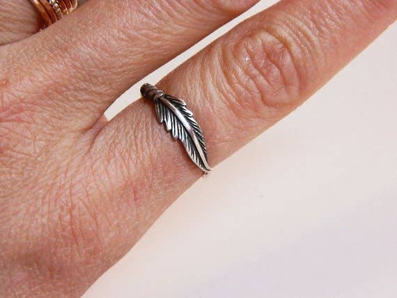DesignbyGam - Wholesale Band/Stacked Ring - Silver Feather Ring3