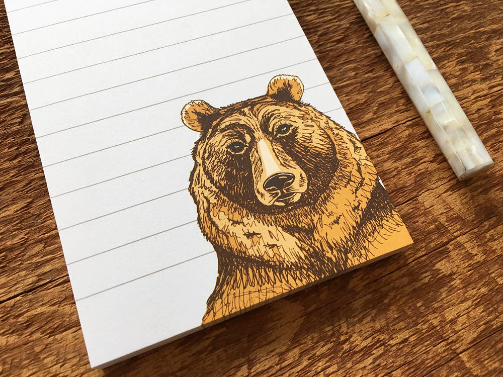 Noteworthy Paper & Press - Wholesale Notepad - Grizzly Bear Pad2
