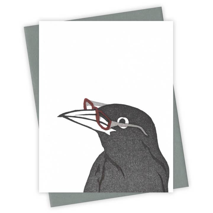Burdock & Bramble - Wholesale Everyday Greeting Card - By the Book Grackle Card